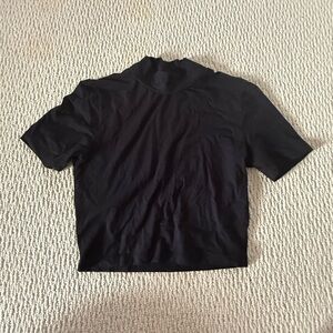 5 for $20 SALE! Women’s Black Short-Sleeve Mock Neck crop Tee